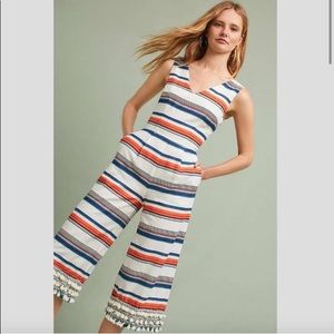 Moon River Tasseled Striped Romper/Jumpsuit